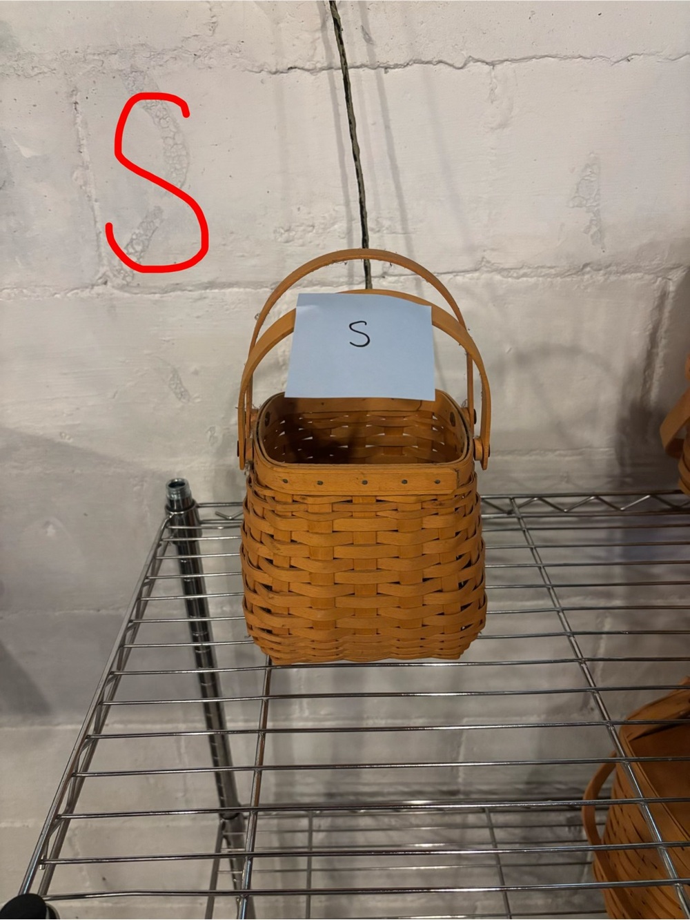 Longaberger Small Tan Woven Basket with Double Handle